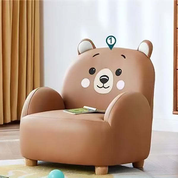 Art Deco Kids Leather Wood Tiger Chair — Tiger