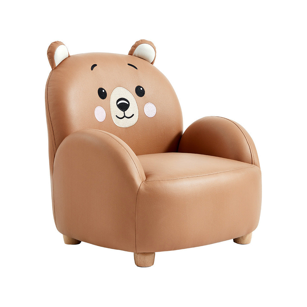 Art Deco Kids Leather Wood Tiger Chair