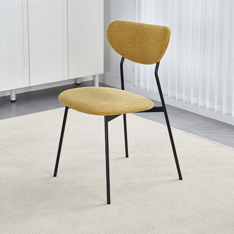 Scandinavian Linen Iron Semi-Round Dining Chair