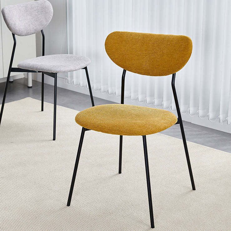 Scandinavian Linen Iron Semi-Round Dining Chair