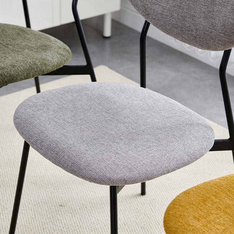 Scandinavian Linen Iron Semi-Round Dining Chair