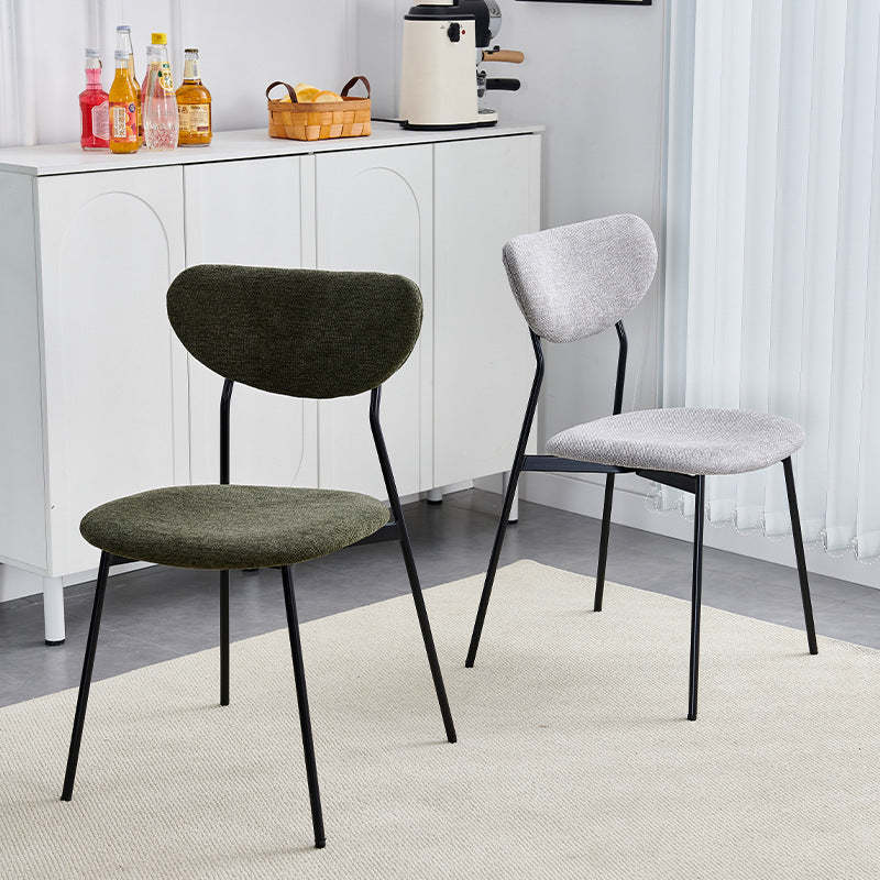 Scandinavian Linen Iron Semi-Round Dining Chair