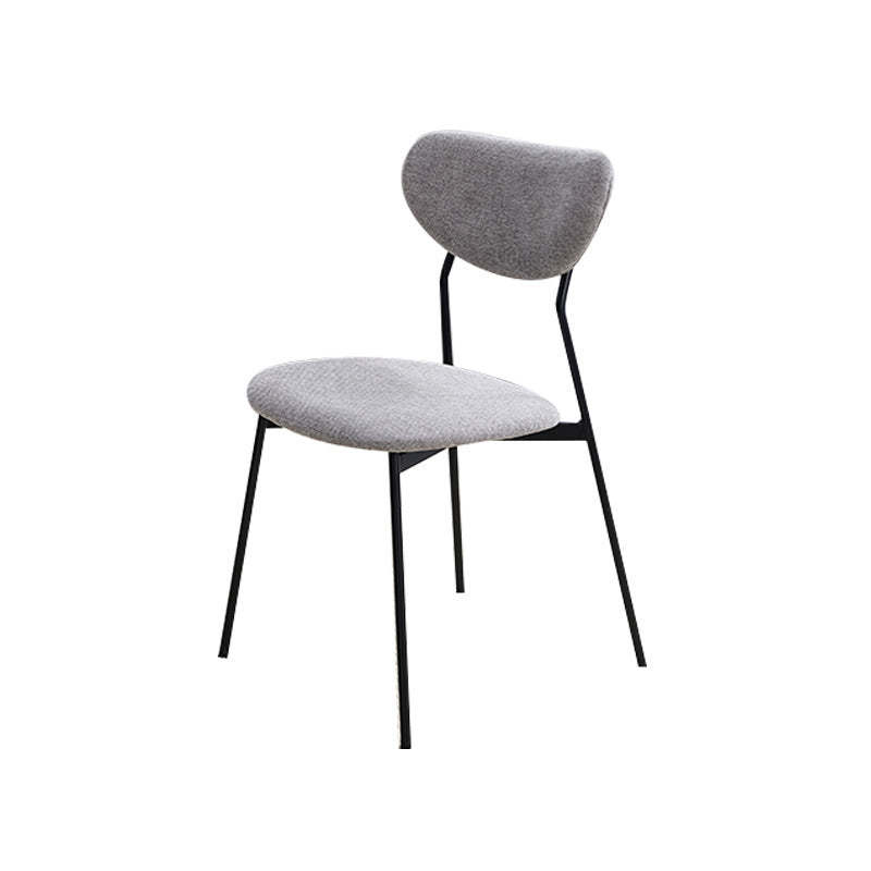 Scandinavian Linen Iron Semi-Round Dining Chair