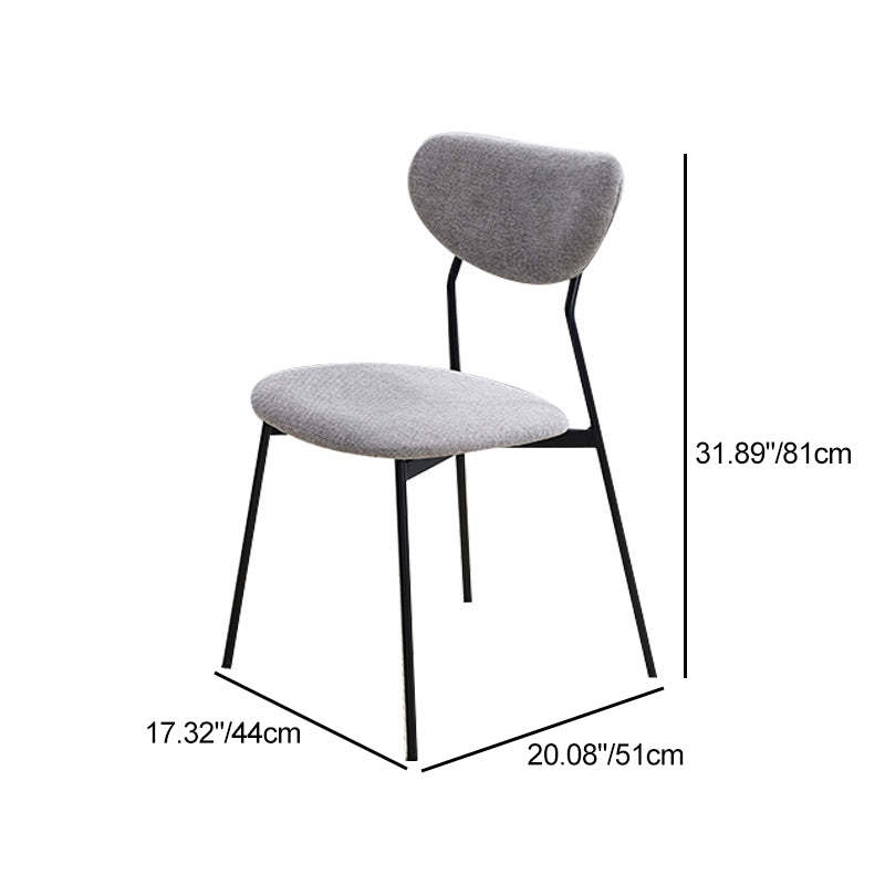 Scandinavian Linen Iron Semi-Round Dining Chair