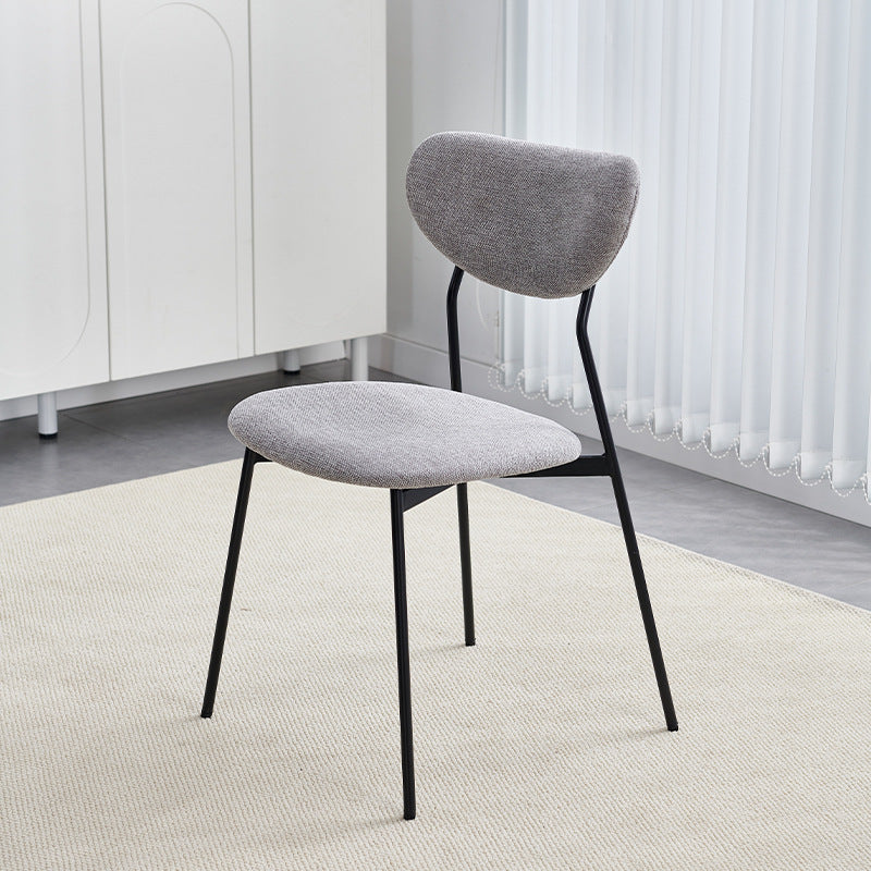 Scandinavian Linen Iron Semi-Round Dining Chair