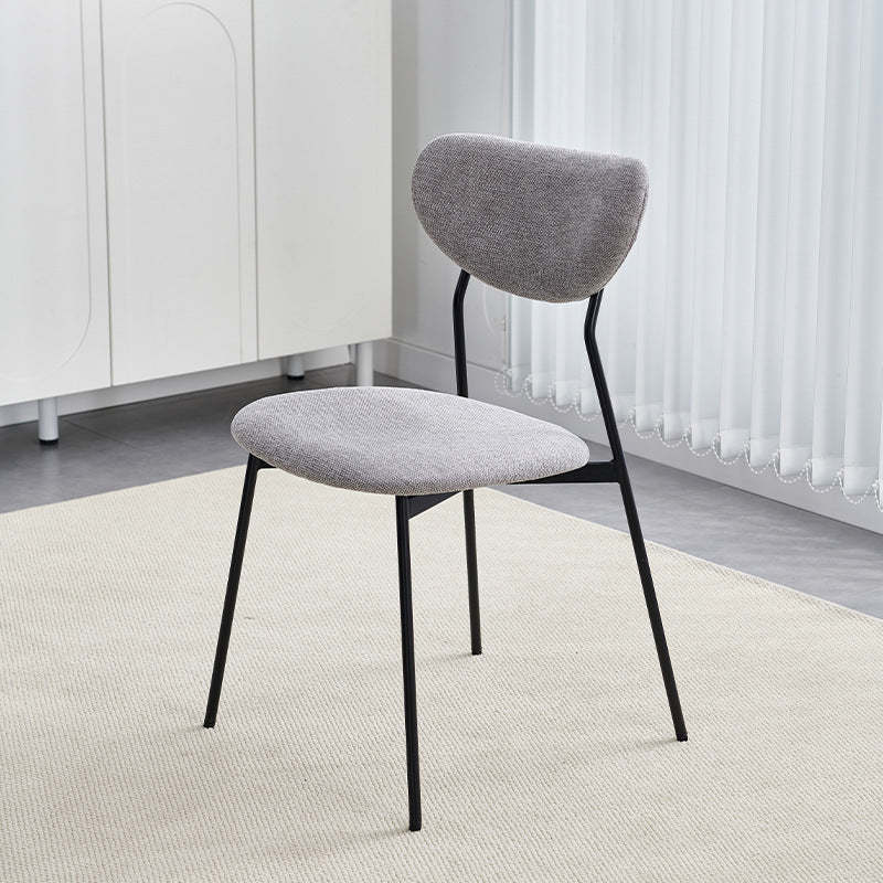 Scandinavian Linen Iron Semi-Round Dining Chair