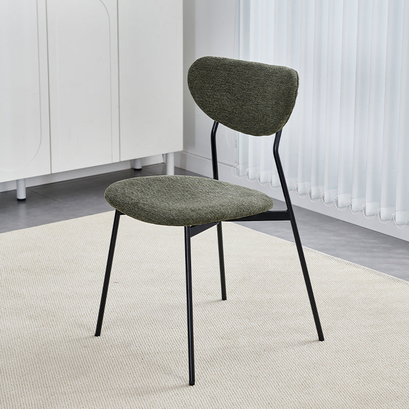 Scandinavian Linen Iron Semi-Round Dining Chair