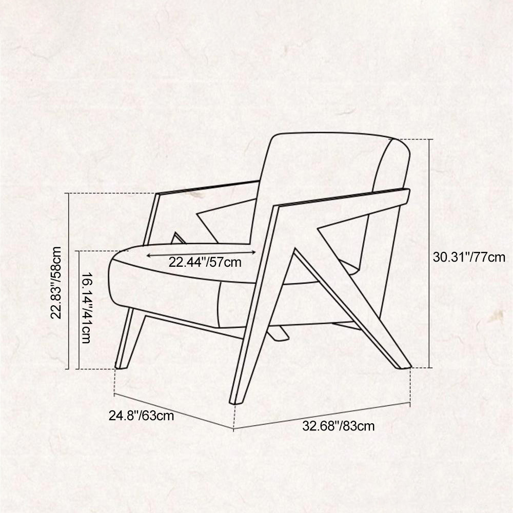 Chinese Wood Rounded Accent Chair