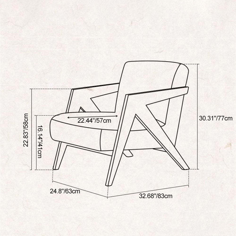 Chinese Wood Rounded Accent Chair