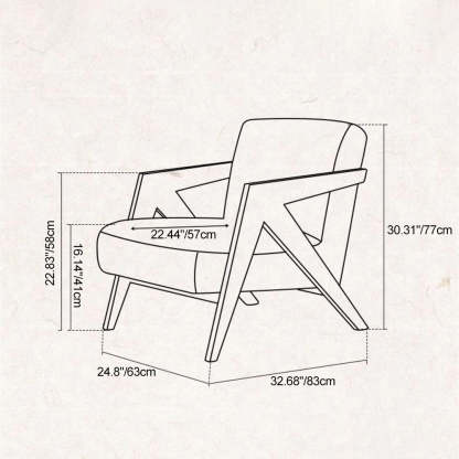 Chinese Wood Rounded Accent Chair