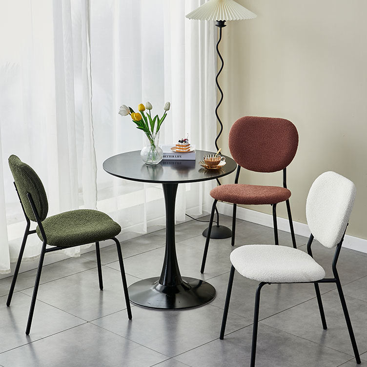 Scandinavian Velvet Iron Rounded Dining Chair