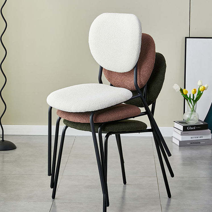 Scandinavian Velvet Iron Rounded Dining Chair