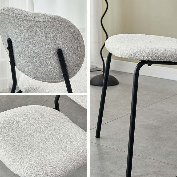 Scandinavian Velvet Iron Rounded Dining Chair