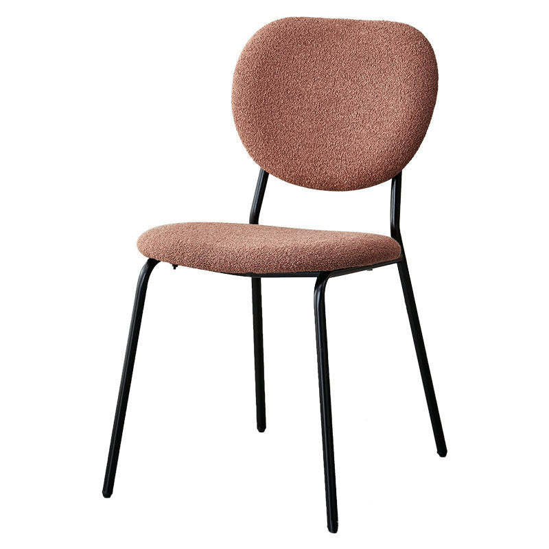 Scandinavian Velvet Iron Rounded Dining Chair