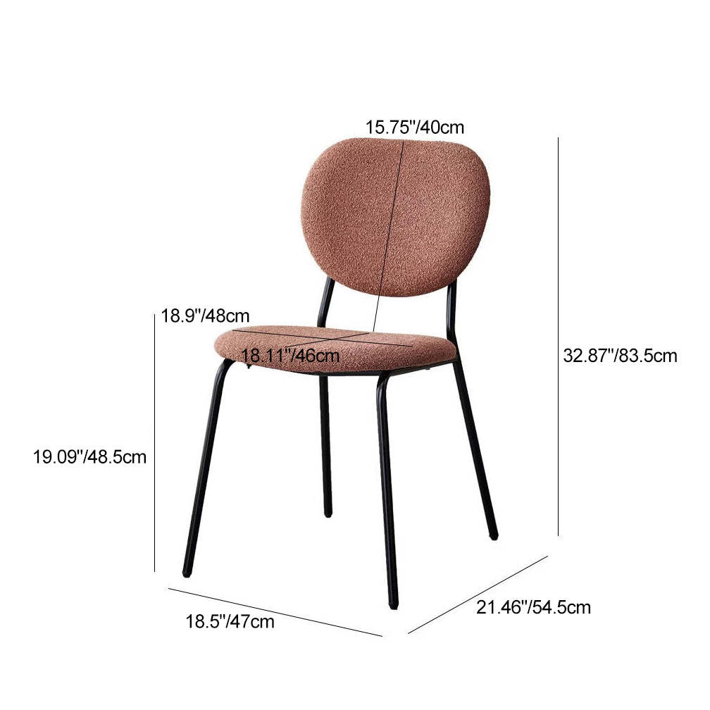 Scandinavian Velvet Iron Rounded Dining Chair