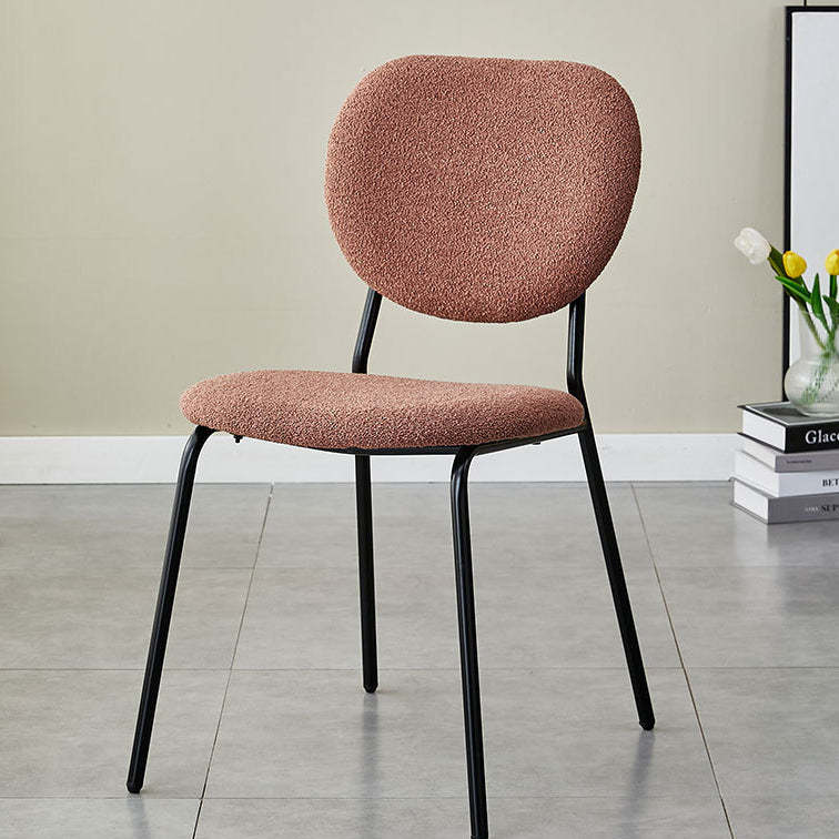 Scandinavian Velvet Iron Rounded Dining Chair