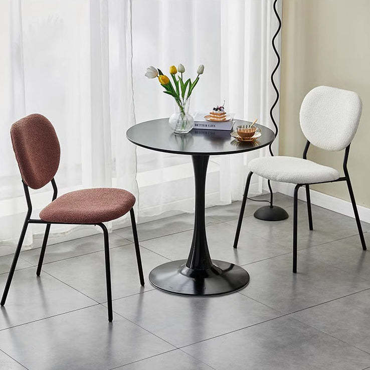 Scandinavian Velvet Iron Rounded Dining Chair