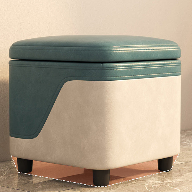 Minimalist Tech Fabric Wood Rounded Low Stool
