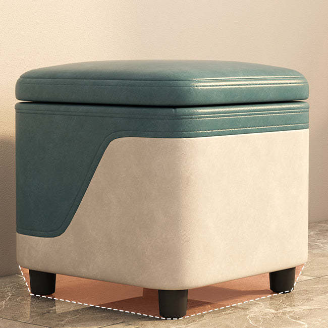 Minimalist Tech Fabric Wood Rounded Low Stool