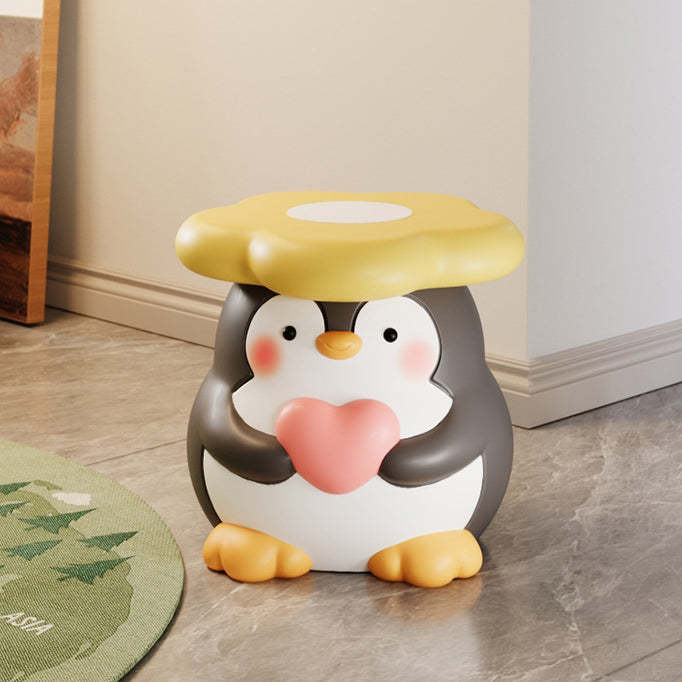 Modern Art Deco Resin Penguin Low Stool