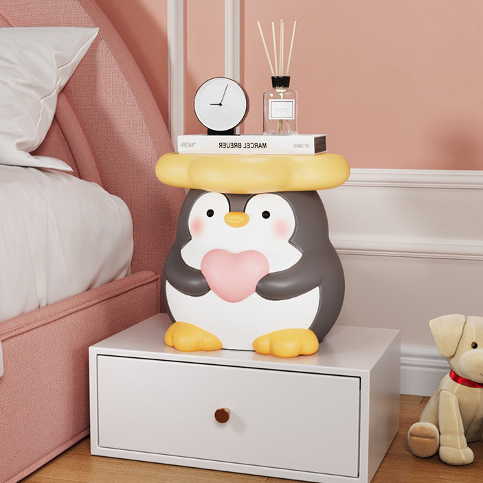 Modern Art Deco Resin Penguin Low Stool
