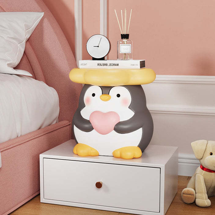 Modern Art Deco Resin Penguin Low Stool
