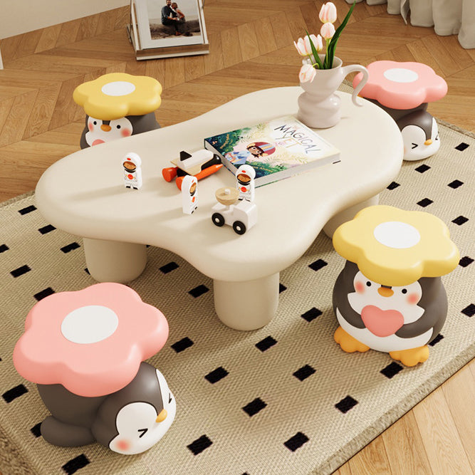 Modern Art Deco Resin Penguin Low Stool