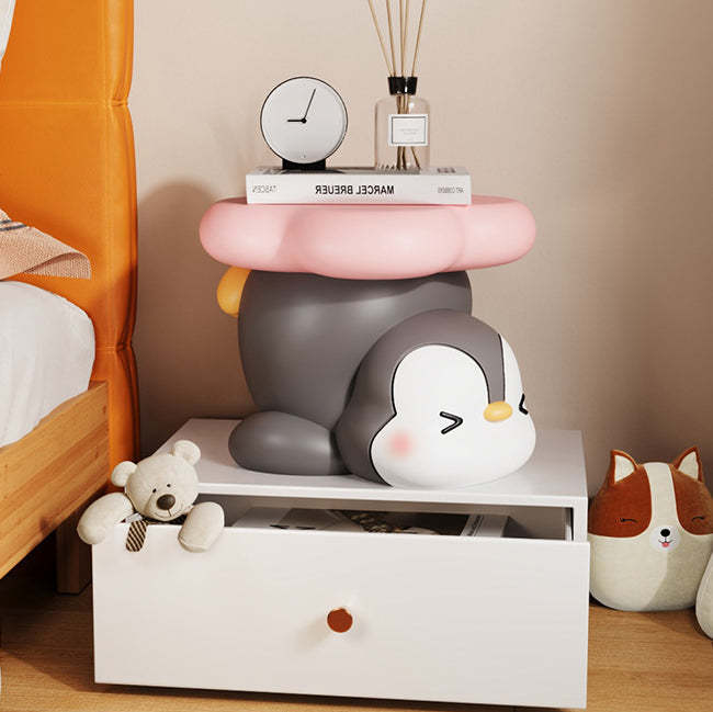 Modern Art Deco Resin Penguin Low Stool