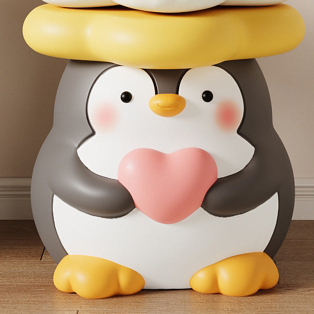 Modern Art Deco Resin Penguin Low Stool