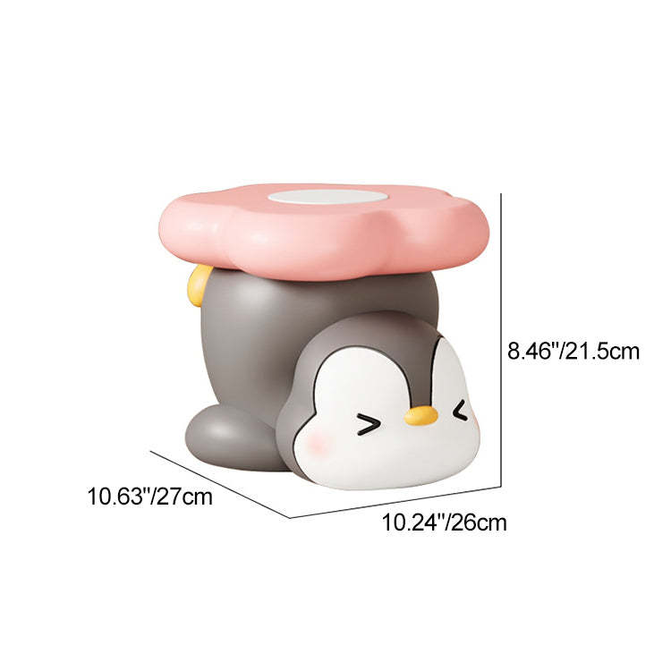 Modern Art Deco Resin Penguin Low Stool