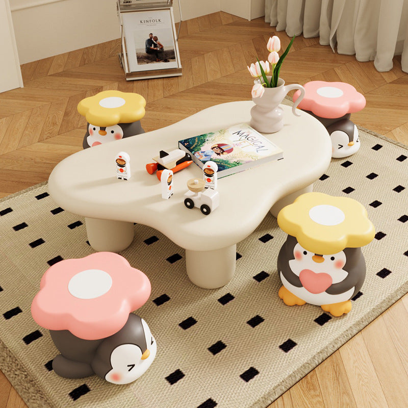 Modern Art Deco Resin Penguin Low Stool