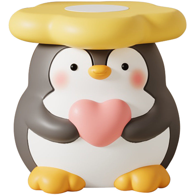 Modern Art Deco Resin Penguin Low Stool