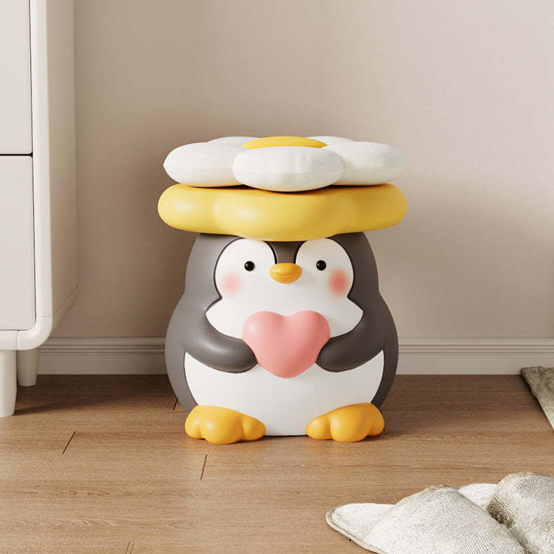 Modern Art Deco Resin Penguin Low Stool