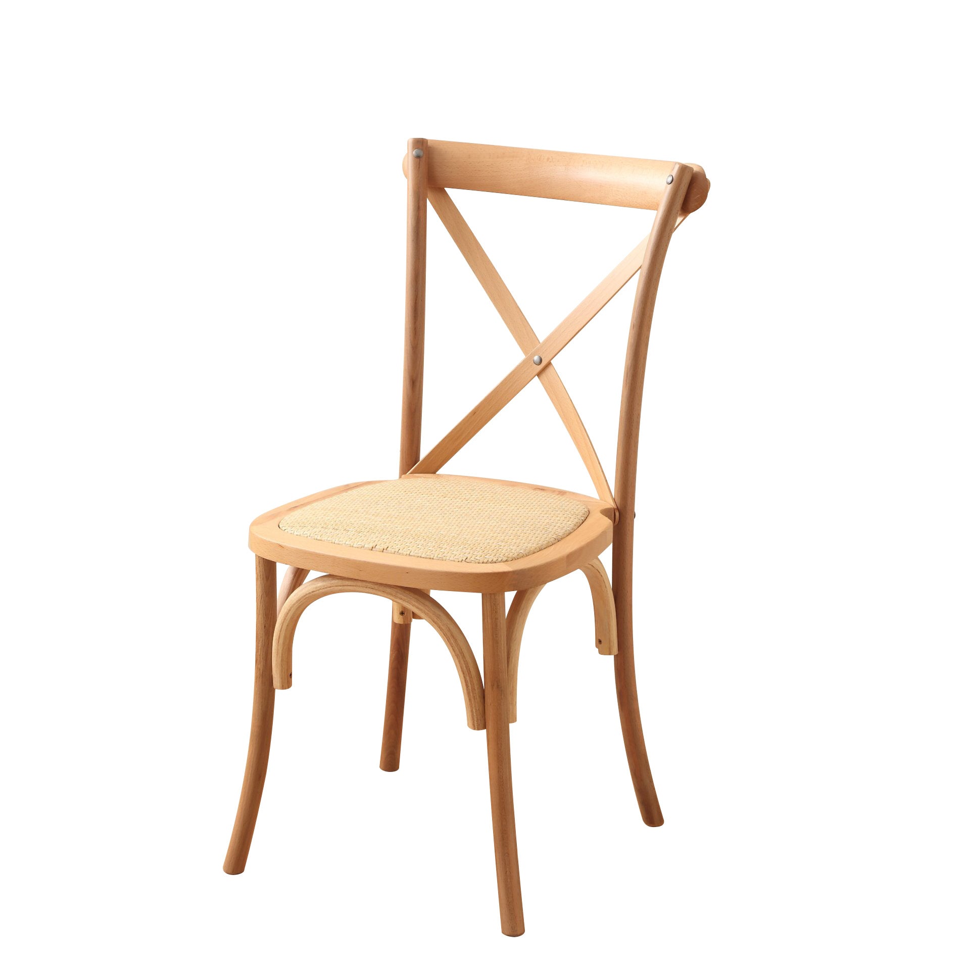 Scandinavian Solid Wood Rattan Curved Dining Chair