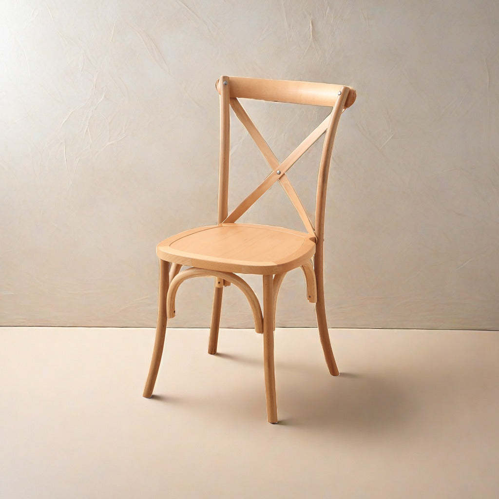 Scandinavian Solid Wood Rattan Curved Dining Chair — Black / Solid Wood