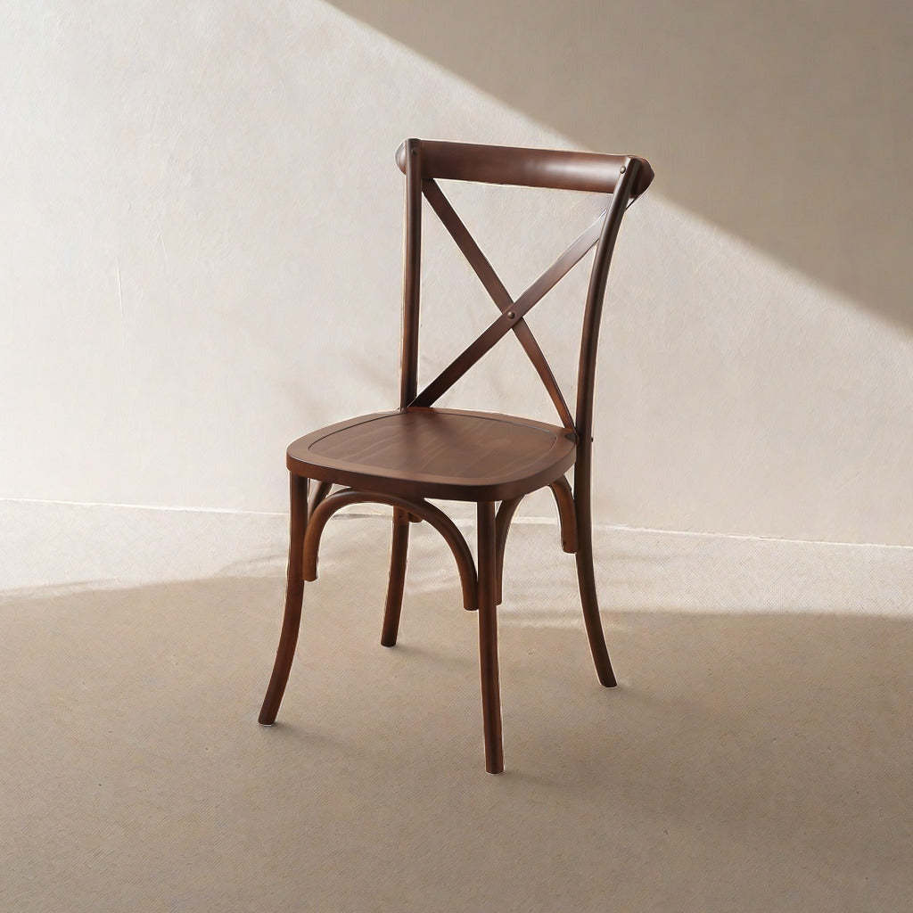 Scandinavian Solid Wood Rattan Curved Dining Chair — Black / Rattan