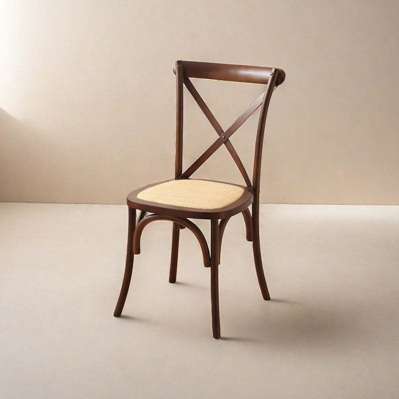 Scandinavian Solid Wood Rattan Curved Dining Chair