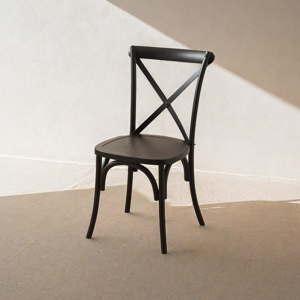 Scandinavian Solid Wood Rattan Curved Dining Chair