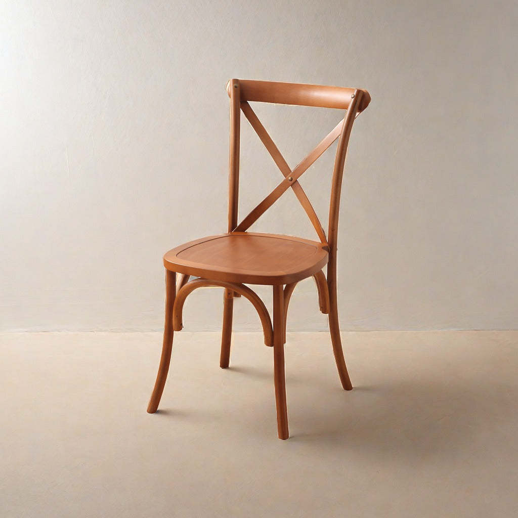 Scandinavian Solid Wood Rattan Curved Dining Chair