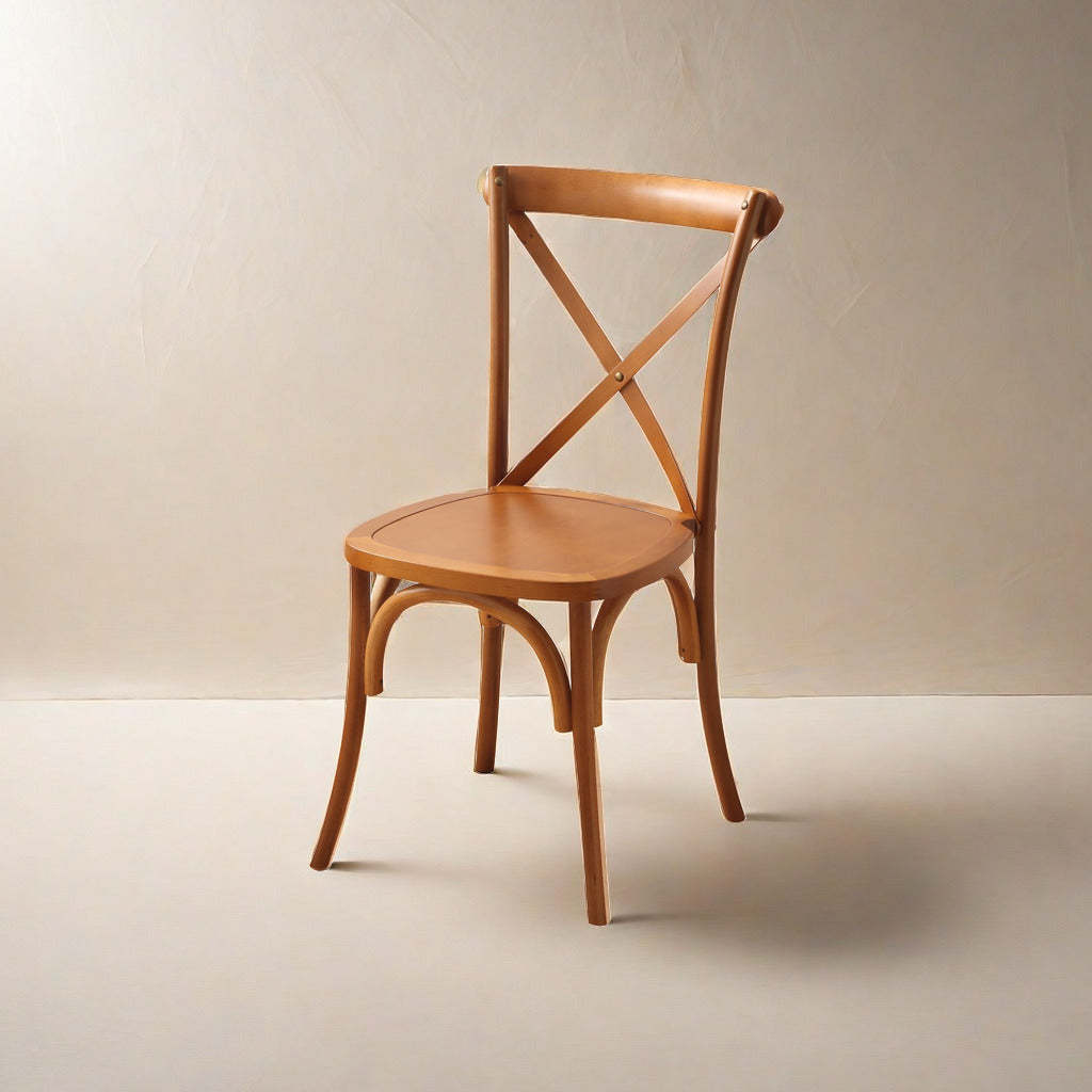 Scandinavian Solid Wood Rattan Curved Dining Chair