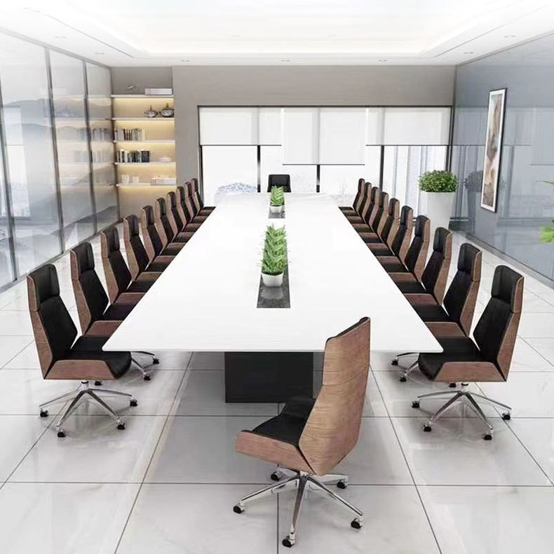 Scandinavian Leather Wood Aluminum Curved Desk Chair