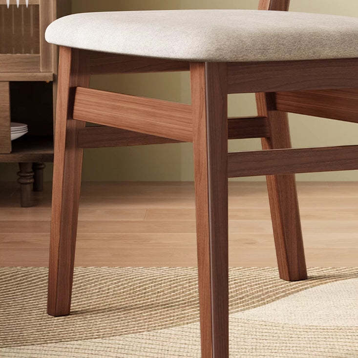Minimalist Leather Solid Wood Curved Dining Chair