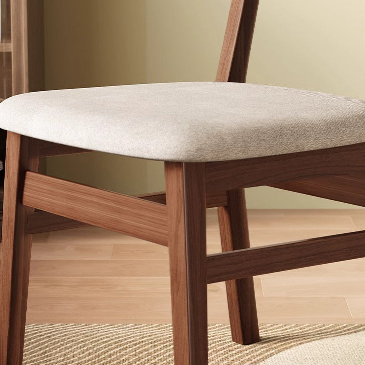Minimalist Leather Solid Wood Curved Dining Chair