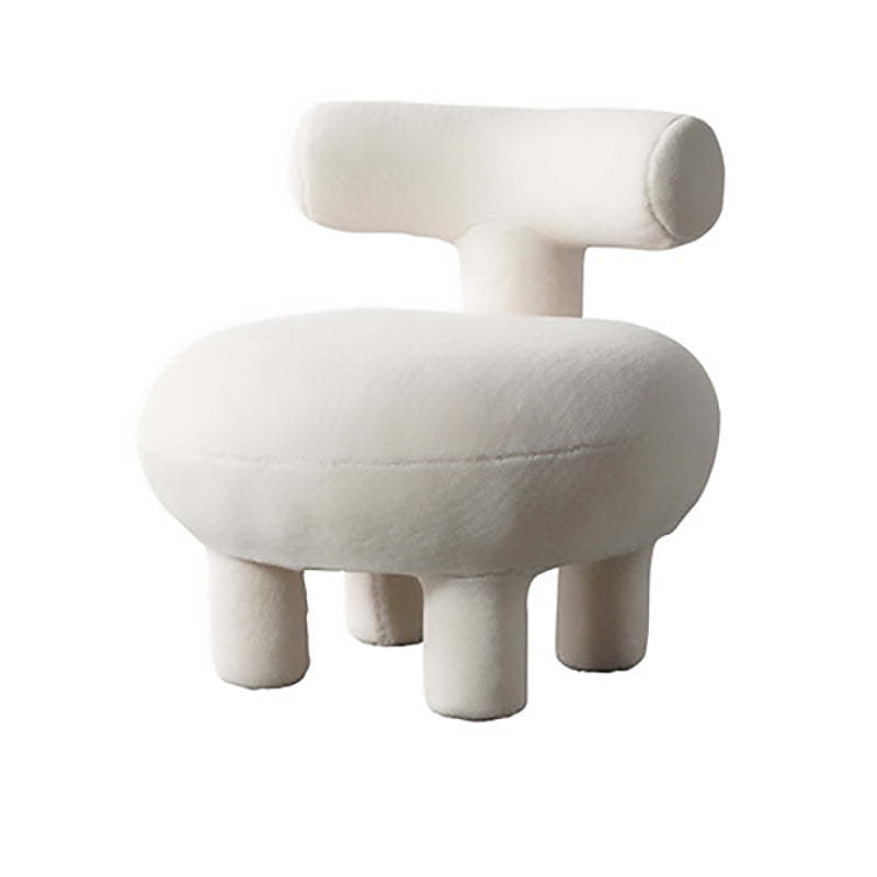 Contemporary Lambswool Wood Curved Kids Chair