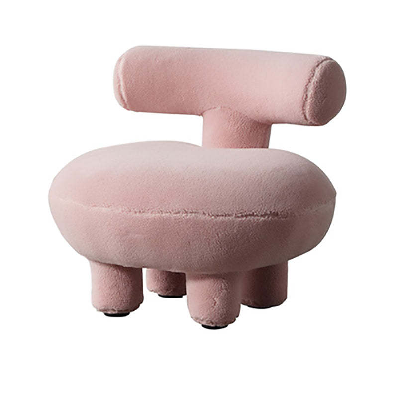 Contemporary Lambswool Wood Curved Kids Chair