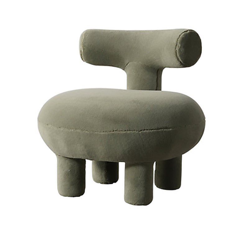 Contemporary Lambswool Wood Curved Kids Chair