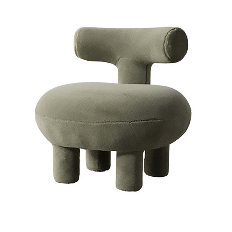 Contemporary Lambswool Wood Curved Kids Chair