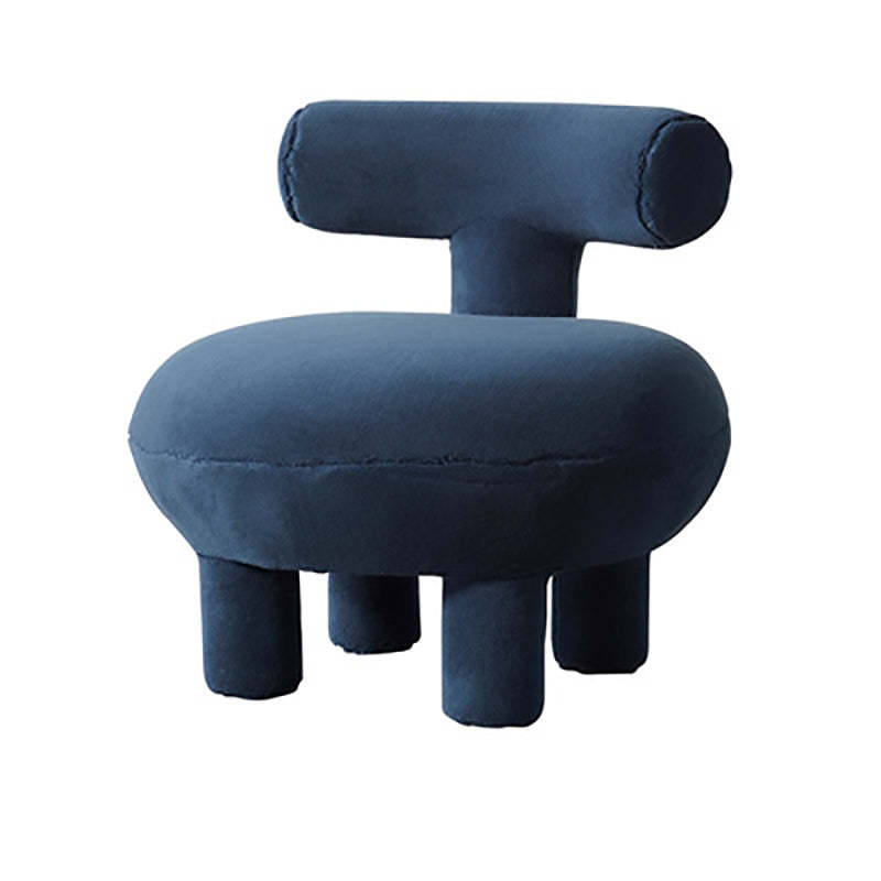 Contemporary Lambswool Wood Curved Kids Chair