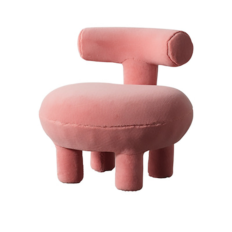 Contemporary Lambswool Wood Curved Kids Chair