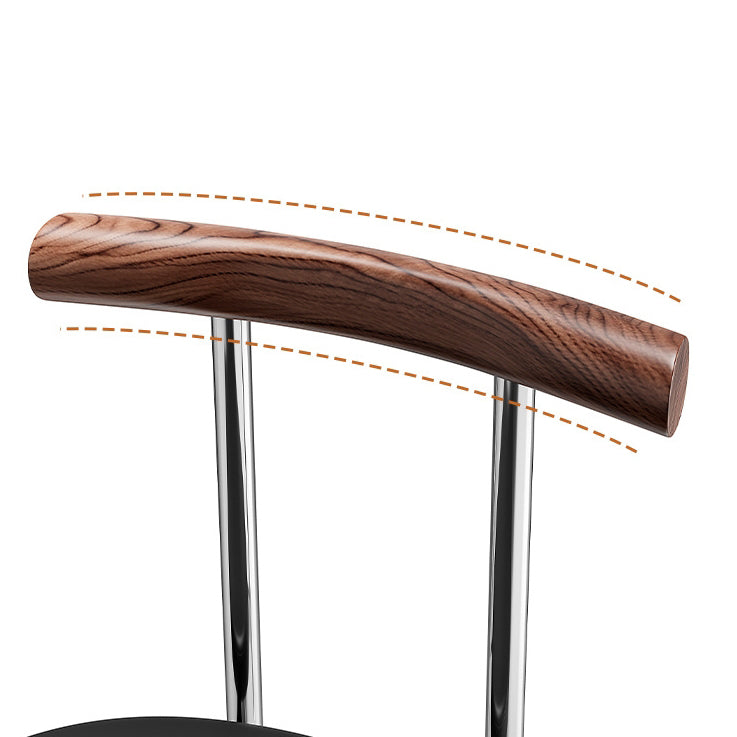Scandinavian Leather Wood Metal Dining Chair